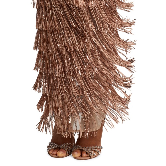 NWT Bronx and Banco Isle Sequined Fringe Gown - Picture 2 of 5
